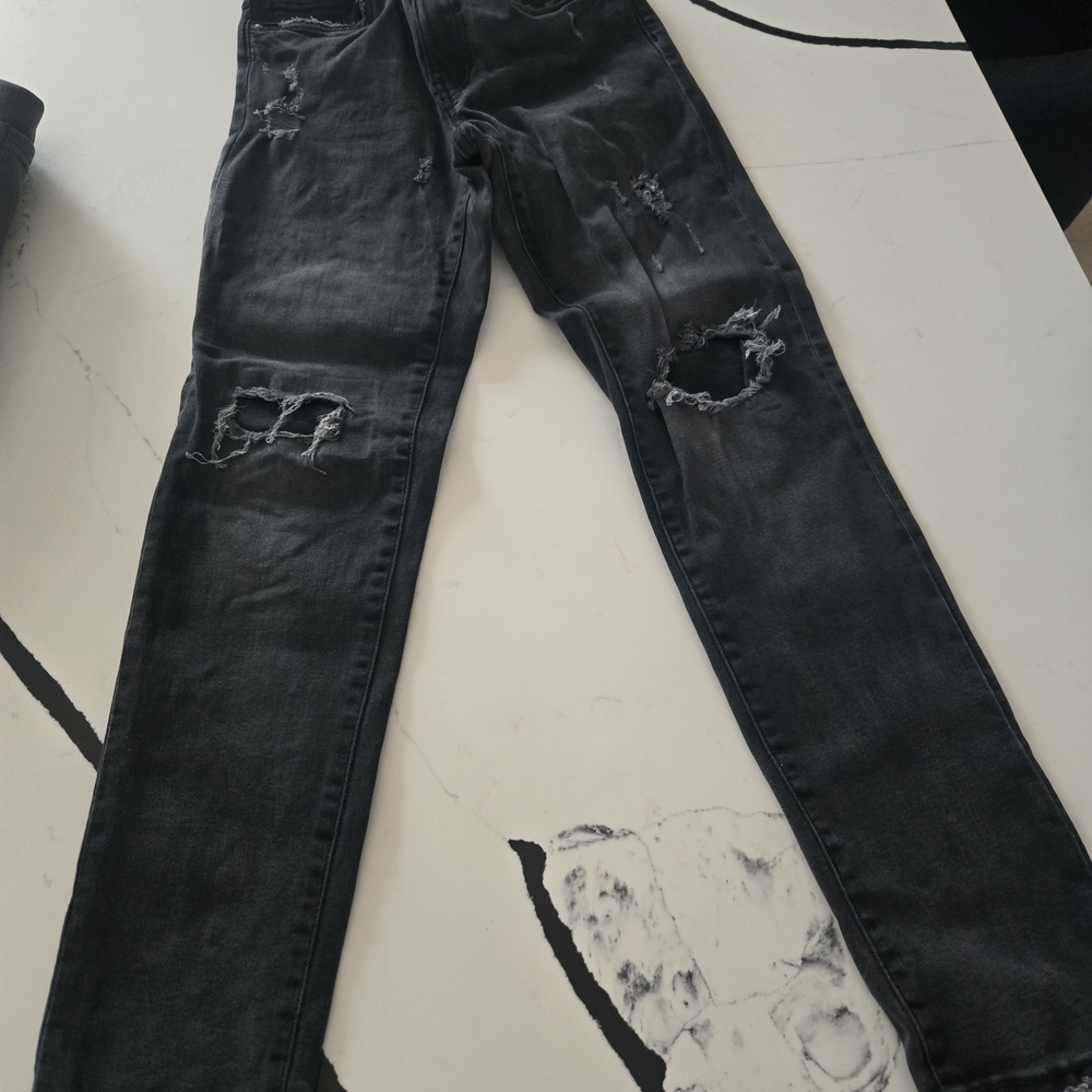 Zara Kid's Black Skinny Distressed Jeans Size 11-12 Years Old